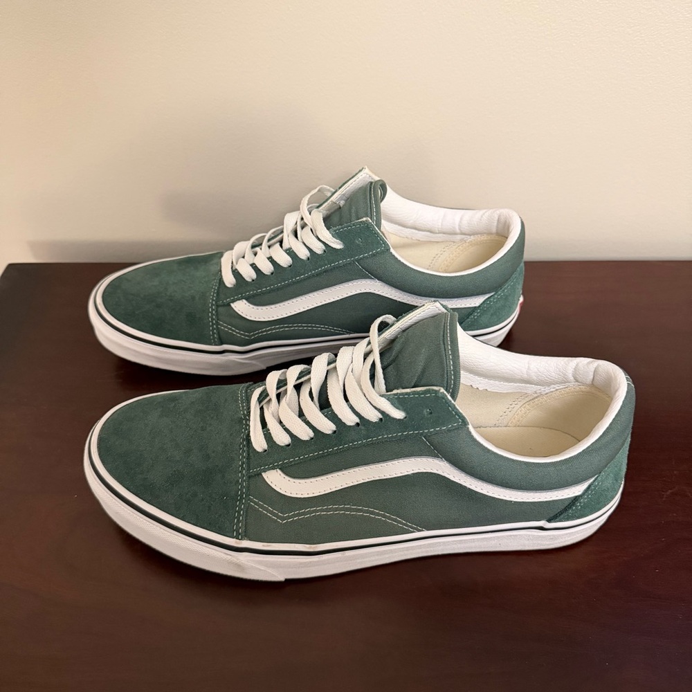 Vans Old Skool Size 12 Green Suede - Picture 3 of 11